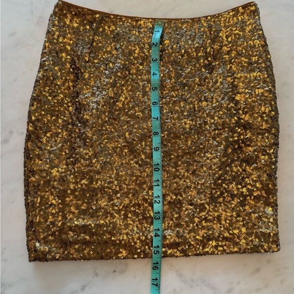 Cache Gold Mini Sequined Skirt Size 0 - Picture 5 of 8